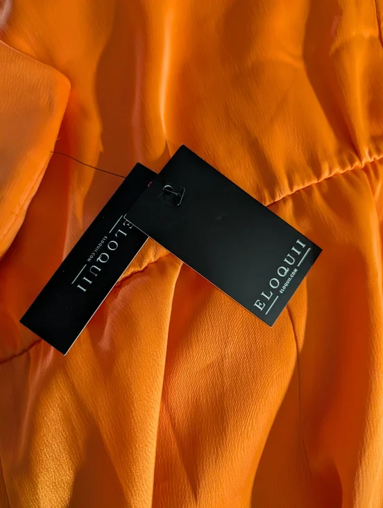 Eloquii Bright Orange Tie-Front Midi Dress | Size 20 | NWT Bold Statement Piece - Picture 8 of 10